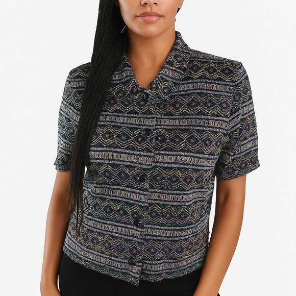 MISS BORBY Women's Colorful Top Large Polyester Nylon Spandex geometric - Picture 1 of 4